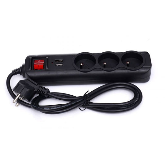 Prelungitor cu 3 prize si 2 porturi USB, 3 m, Kraft&Dele KD4032
