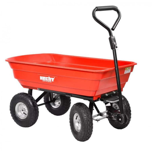 Carucior pentru tractorase de tuns iarba, capacitate de incarcare 250 kg, cu maner, Hecht 52145