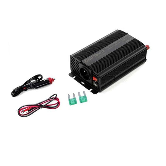 Convertor de tensiune, 12 V / 230 V, 300 W / 600 W, Kraft&Dele KD1257