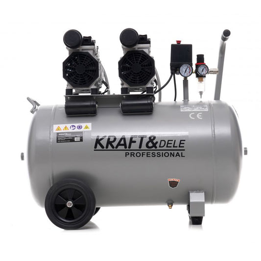 Compresor fara ulei, 100 l, 2 x 1500 W, Kraft&Dele KD1398