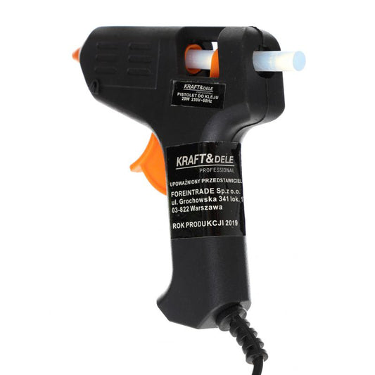 Pistol de lipit cu baton de silicon, 20 W, 7 batoane de silicon, Kraft&Dele KD10351