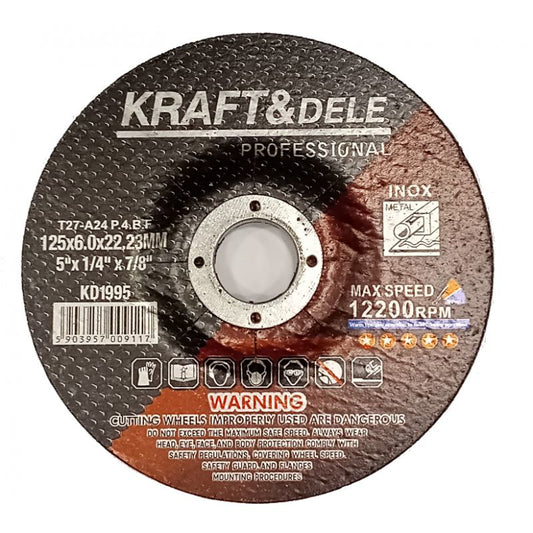 Disc pentru taiere metal, 125 x 6 x 22.23 mm, Kraft&Dele KD1995