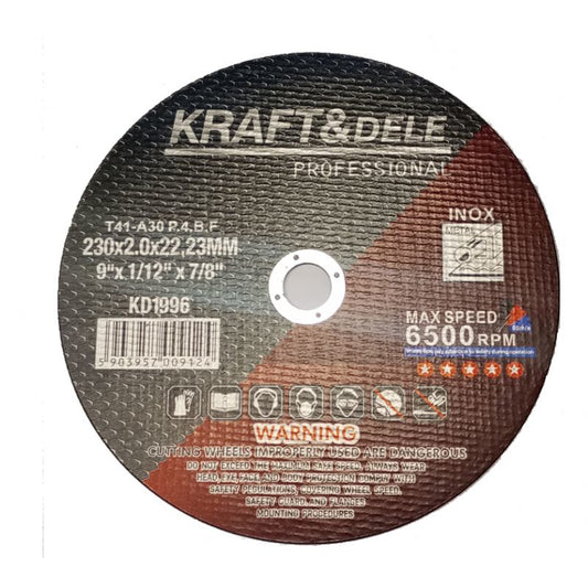 Disc pentru taiere metal, 230 x 2 x 22.23 mm, Kraft&Dele KD1996