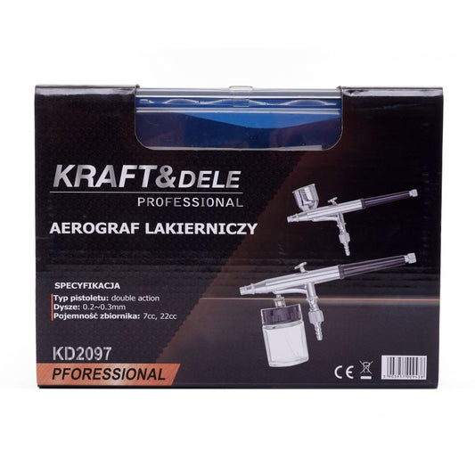 Aerograf profesional pentru vopsit, 0.2 / 0.3 / 0.5 mm, Kraft&Dele KD2097