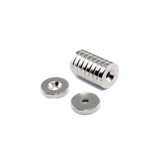 Set magnet neodim cu gaura, 14 x 3 mm, 10 elemente, Kraft&Dele KD11833