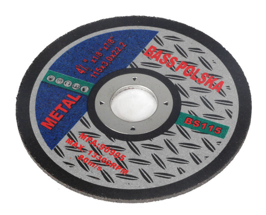 Disc pentru taiere metal, 115 mm x 3 x 22.2 mm, Bass Polska 2455