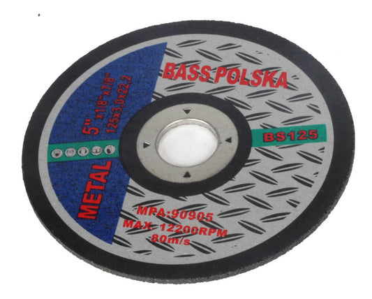 Disc de taiere pentru metal, 125 mm x 3 mm x 22.2 mm, Bass Polska 2465