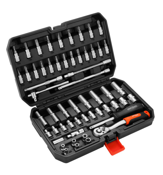 Set cheie dinamometrica cu tubulare, 56 bucati, Kraft&Dele KD11351