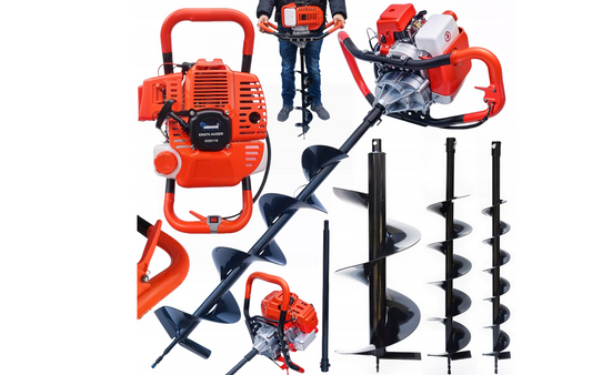 Set foreza de pamant cu 3 burghie, 5.2 kW, motor in 2 timpi, Ondragon OD9116