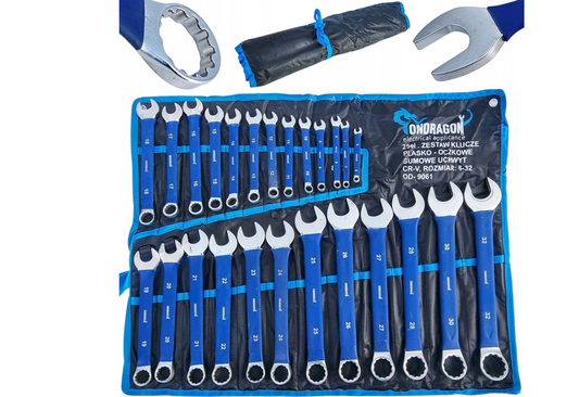 Set chei combinate cu maner de cauciuc, 6-32 mm, 25 bucati, Ondragon OD9061