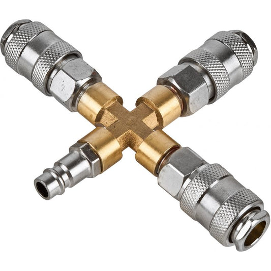 Cuplaj rapid pneumatic tip X, cu 3 iesiri, Kraft&Dele KD2167