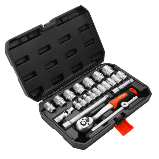 Set tubulare cu cheie dinamometrica, 22 bucati, Kraft&Dele KD11354
