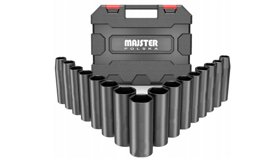 Set chei tubulare de impact, 1 / 2", 16 elemente, Majster Polska MP0601