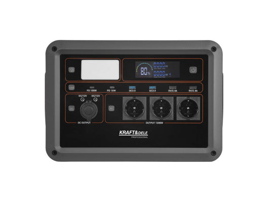 Statie de alimentare portabila, 1152 Wh, 1200 W, 3 prize, AC 230V si incarcare solară XT60, Kraft&Dele KD5532