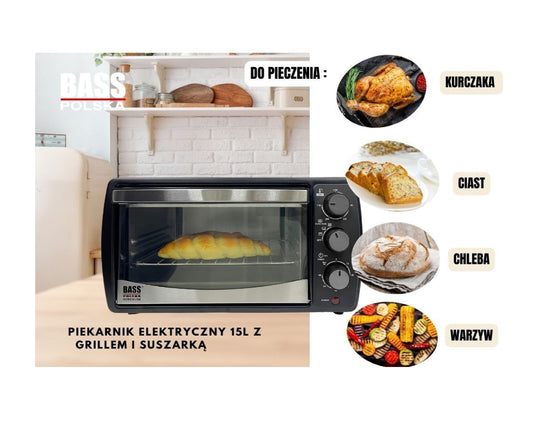 Cuptor electric, capacitate 15 l, putere maxima 1600 W, Bass Polslka 10373