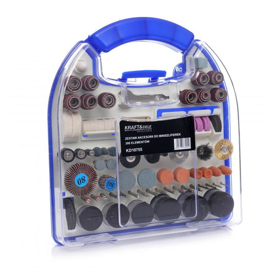 Set accesorii pentru mini polizor drept, 300 bucati, Kraft&Dele KD10755
