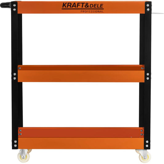 Carucior de atelier cu 3 rafturi din otel si roti, Kraft&Dele KD1092