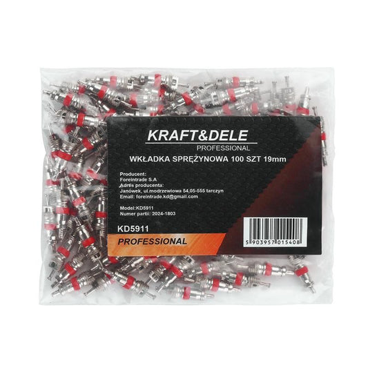Set 100 bucati insertii ventil, 19 mm, Kraft&Dele KD5911