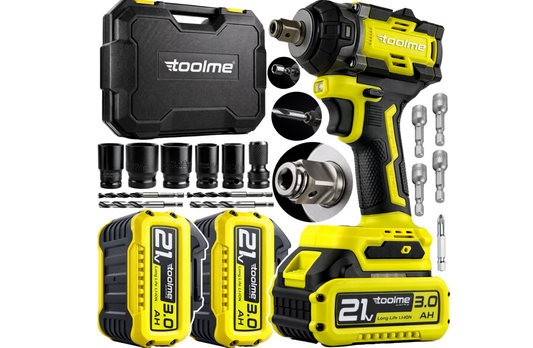 Cheie electrica de impact pentru roti cu acumulator, 650 Nm, 21 V, Toolme TM084