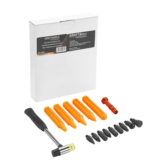 Kit indreptare caroserie cu ciocan, 14 piese, Kraft&Dele KD10667
