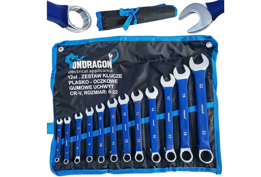 Set chei combinate cu maner de cauciuc, 6-22 mm, 12 bucati, Ondragon OD9060