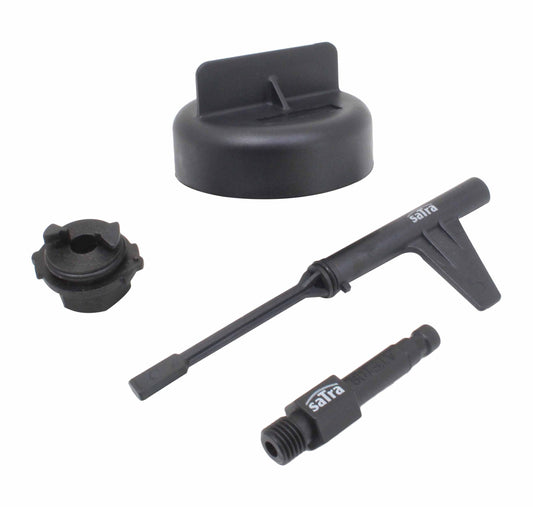 Set schimb de ulei Mercedes, 9g tronic 725, 4 piese, Adapter de ulei, Nylon, Lungime 150 mm, Diametru cheie 75 mm, SaTra S-M9GTUPG