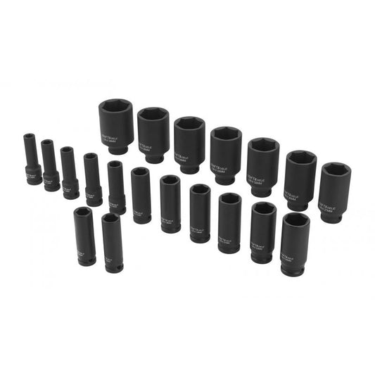 Set chei tubulare de impact in 6 puncte 1 / 2", 20 bucati, Kraft&Dele KD11794