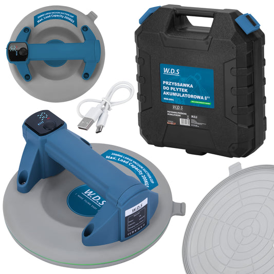 Ventuza electrica cu acumulator WDS, 200 mm, capacitate maxima 200 kg, cablu USB-C, 5 W, Kraft&Dele WDS2691
