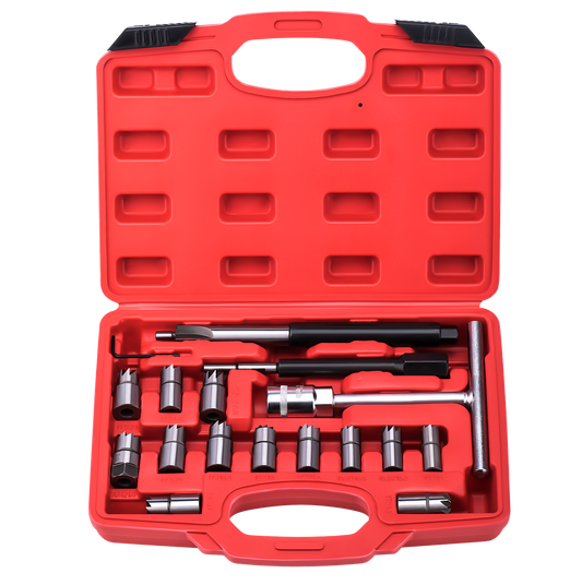 Trusa de freze pentru rectificare scaun injectoare, 17 piese, Kraft&Dele KD12504