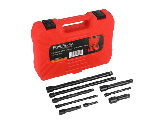 Set tubulare lungi de impact, 1 / 4" - 3 / 8", 1 / 2", 9 bucati, Kraft&Dele KD12532