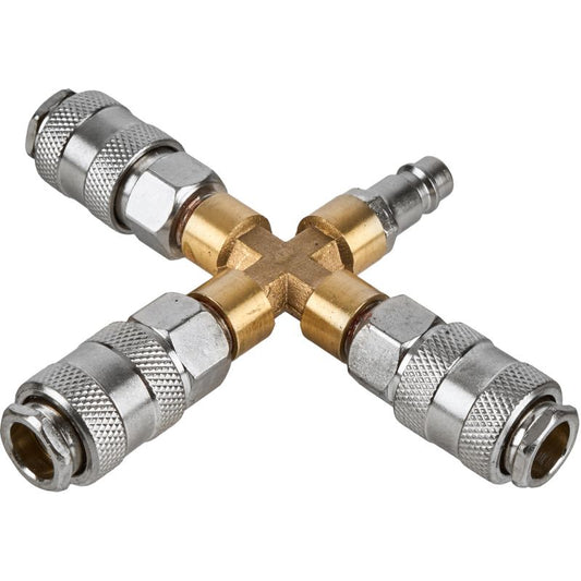 Cuplaj rapid pneumatic tip X, cu 3 iesiri, Kraft&Dele KD2167