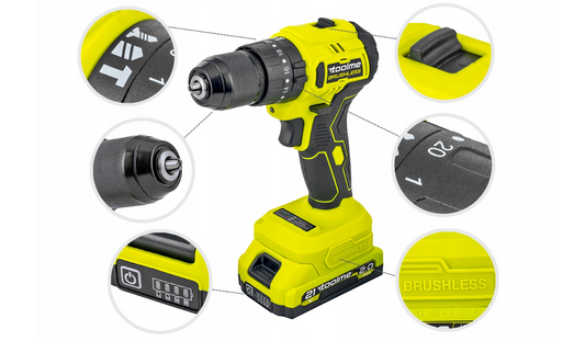 Masina de gaurit si insurubat cu acumulator, 21 V, Toolme TM030