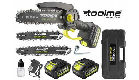 Fierastrau electric cu lant cu acumulator, 2 x 2 Ah, Toolme TM300