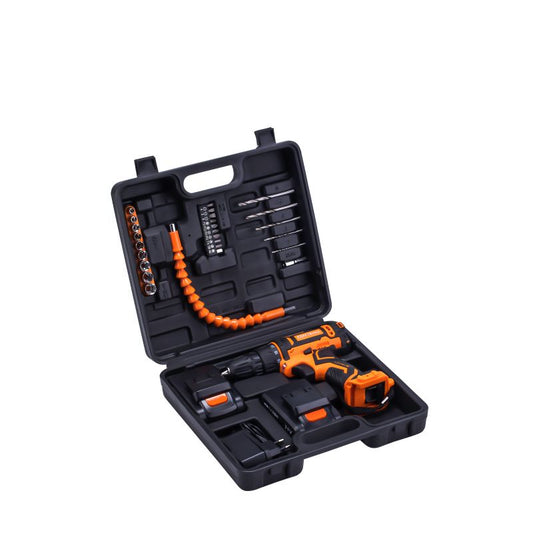 Set masina de gaurit si insurubat cu acumulator si accesorii, 21 V, 2 Ah, Kraft&Dele KD3353