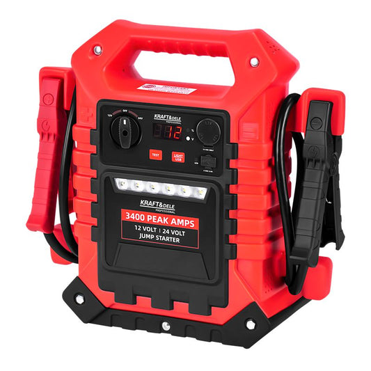 Redresor auto, 3400A 12V 24V LED 40x19x38cm 16kg, Kraft&Dele KD5345