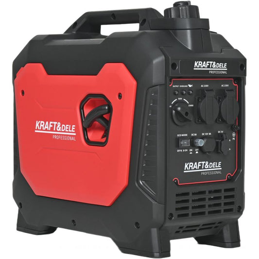 Generator de curent, 2.5 kW, 2 x 230 V, 5 V, 12 V / 8A, motor benzina in 4 timpi, Kraft&Dele KD3162