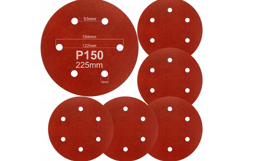Set discuri pentru slefuit, 225 mm, 5 bucati, P150, Majster Polska MP0476