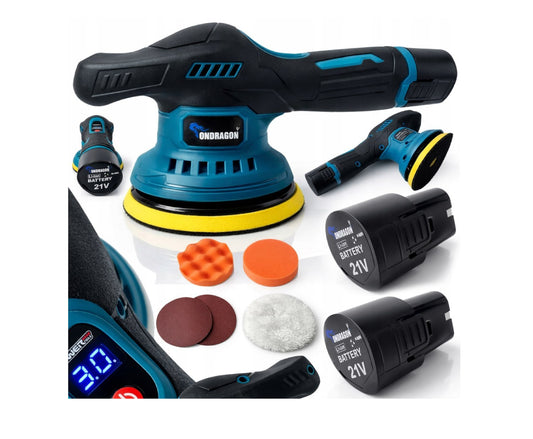 Masina de polisat auto pe acumulator cu accesorii, 2 x 3 Ah, Ondragon OD4005