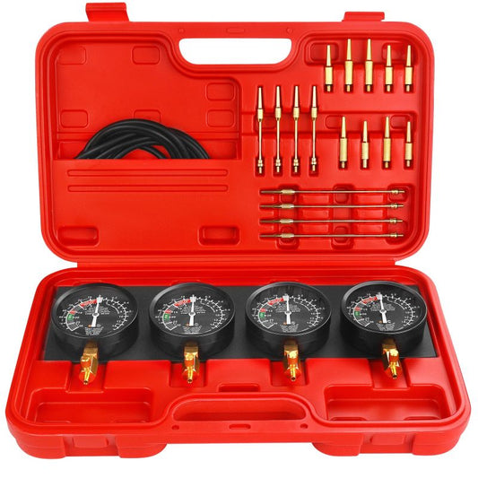 Set instrumente pentru sincronziarea carburatoarelor, 4 manometre, Kraft&Dele KD12537